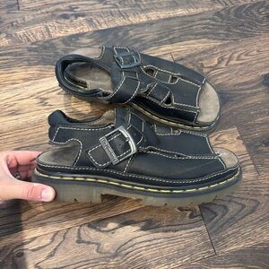 Vintage Dr. Martens Black Leather Fisherman Sandals Made in England